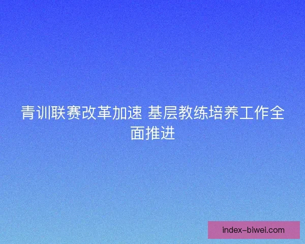 青训联赛改革加速 基层教练培养工作全面推进